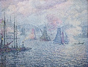 ロッテルダム港、またはフューム、1906 作： Paul Signac